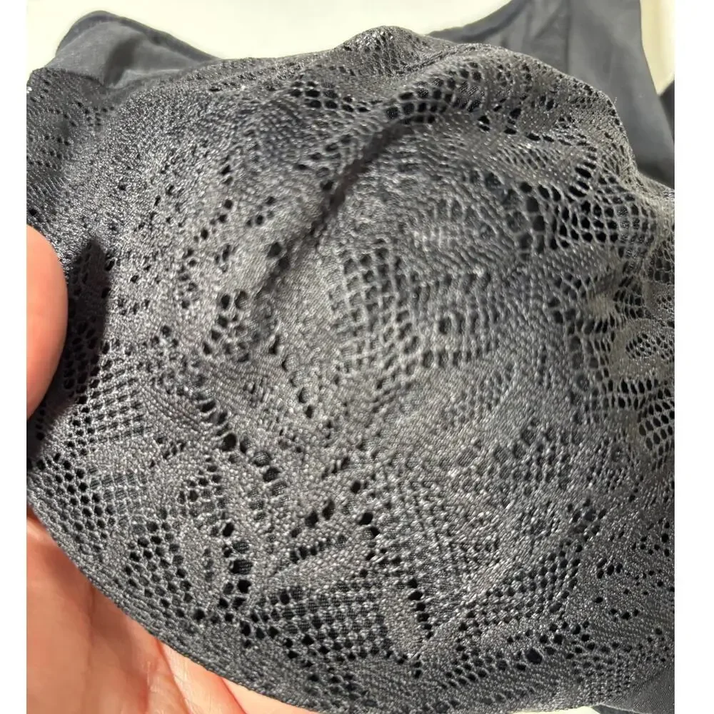 Playtex 42B Secrets Ultra Soft No Poke Dreamwire Underwire Bra Black Lace 4833